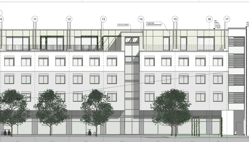 Aufstockung Studierendenwohnheim Nautilusweg, Ansicht